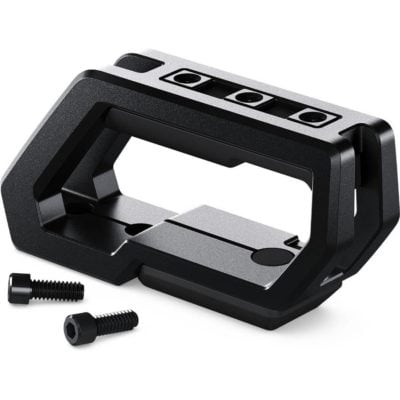 URSA Mini top handle with mounting screws for professional camera setup.