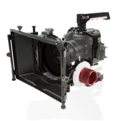 Panasonic GH5 camera with matte box and follow focus on professional rig.