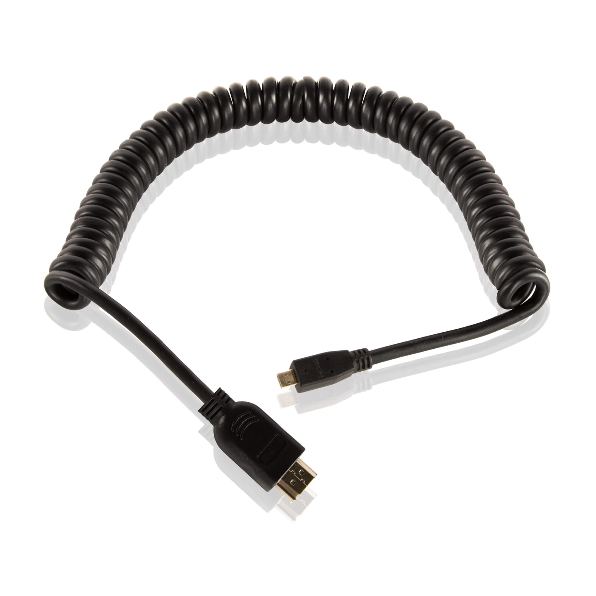 24" HDMI to micro HDMI coiled cable