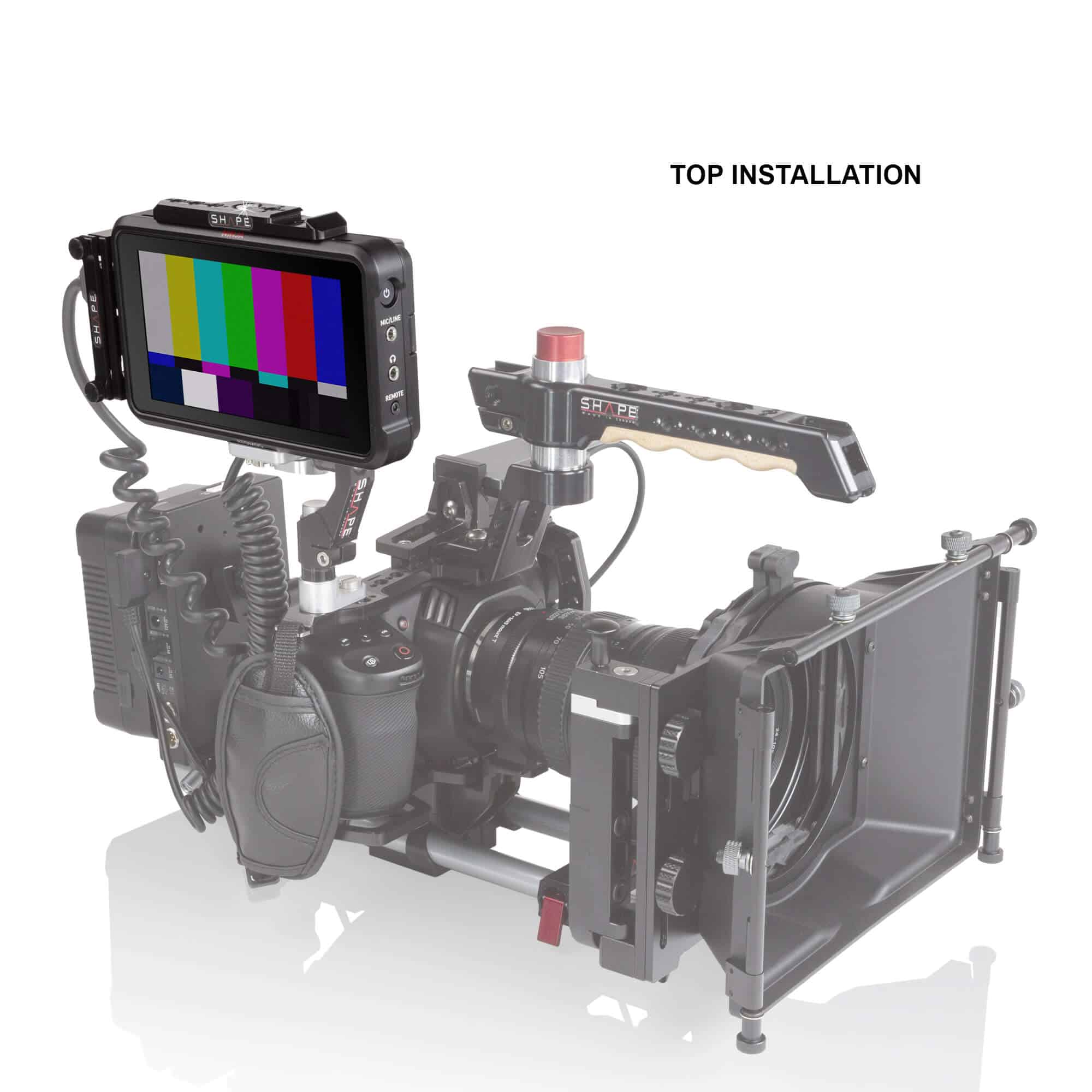 SHAPE top plate for Atomos Ninja V monitor recorder with mounting accessories.