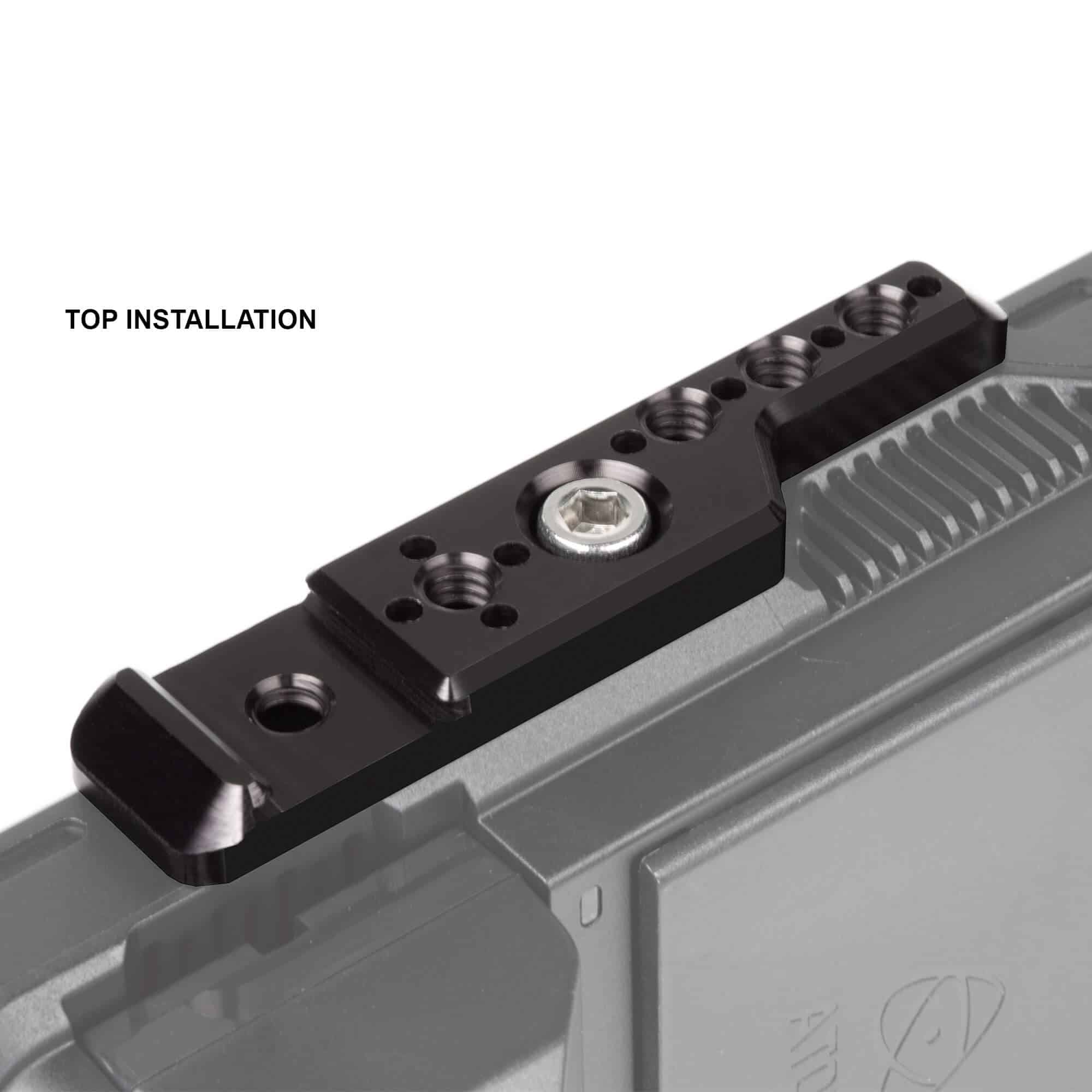 SHAPE top plate for Atomos Ninja V monitor recorder with mounting holes.
