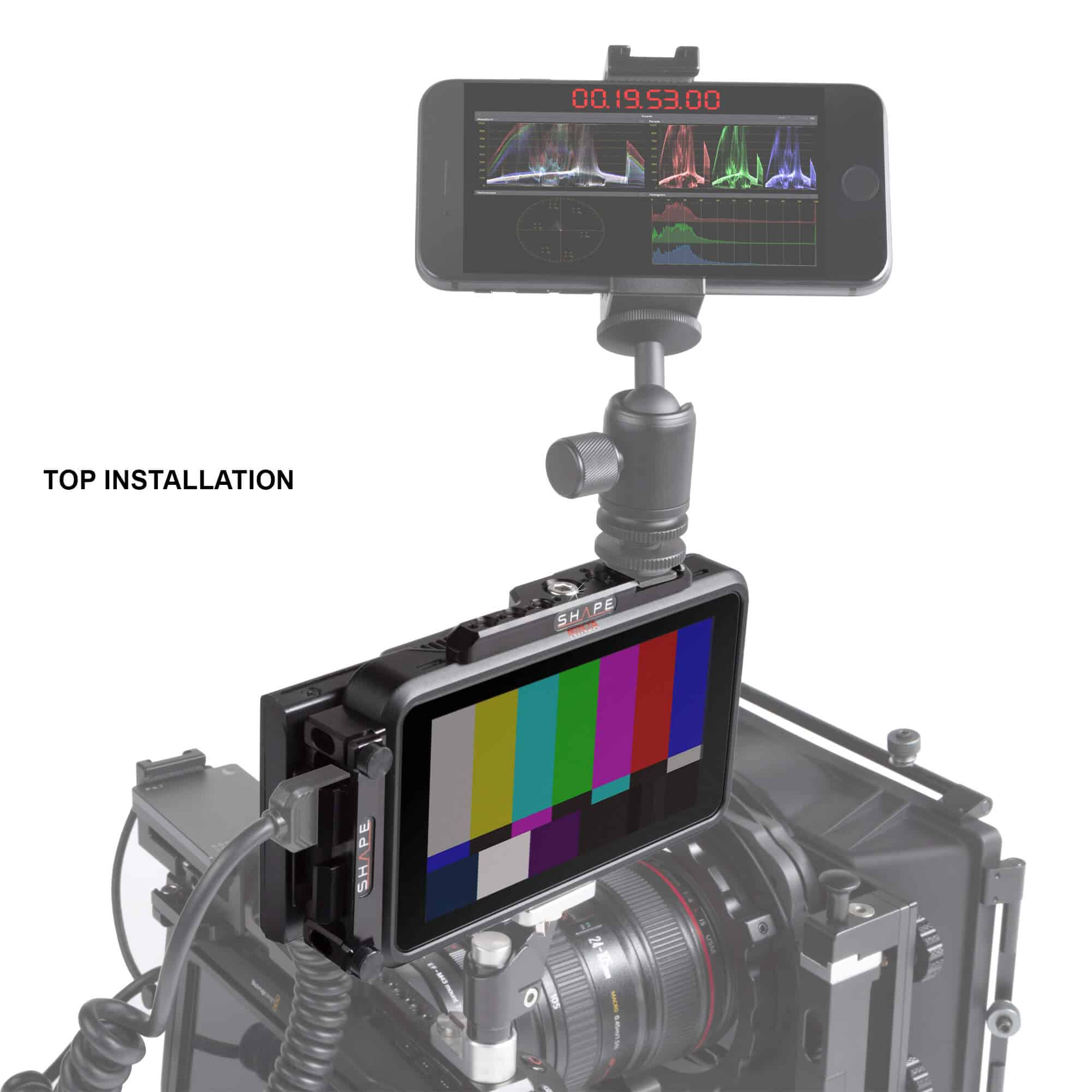 SHAPE top plate for Atomos Ninja V monitor recorder with mounting options.