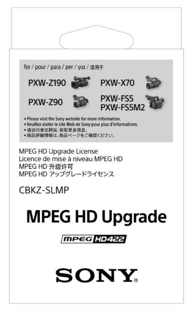 Sony PXW-Z190 and PXW-Z90 with MPEG HD upgrade license.