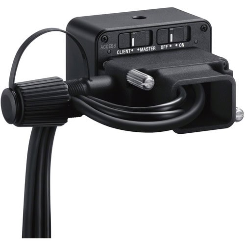 Control box for RX0 with switches and cable connections for Axis-One security systems.