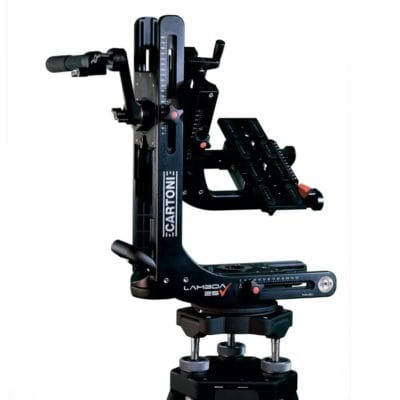 Cine style slide fluid head for professional camera stabilization and smooth movement.