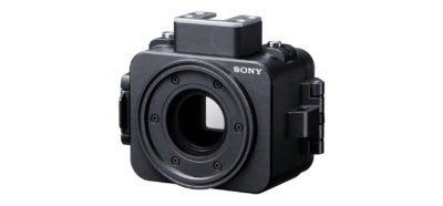 Sony RX0 camera body with housing for rugged filming and photography.