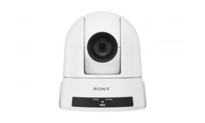 Sony Full HD PTZ white camera for remote surveillance and security.