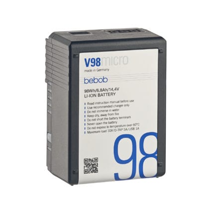 Bebob V98 Micro lithium-ion battery for professional camera equipment.