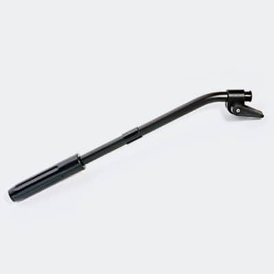 Black motorcycle handlebar with mounting bracket for Pan bar DV 100.