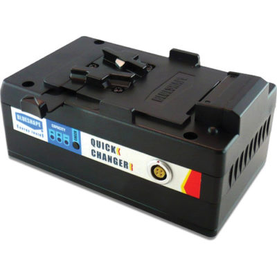 Hot swap quickchanger of batteries and UPS safety system with 21W of energy reserve specific for ARRI