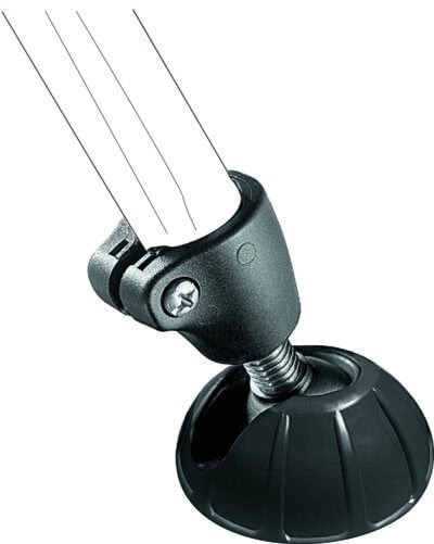 Suction cup with retractable spiked foot for secure grip on surfaces.