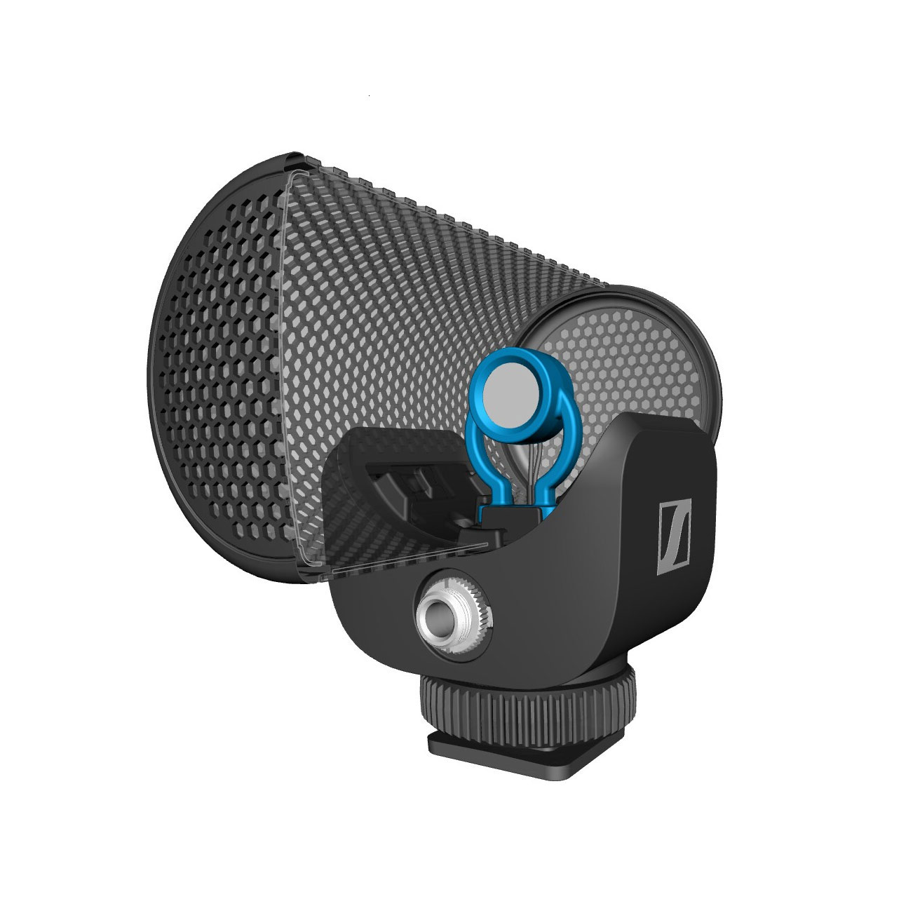 Compact, supercardioid oncamera microphone with builtin wind