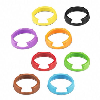Set of 8 colorful ring labels for ew G3, ew G4, and SKM 2000 kits.