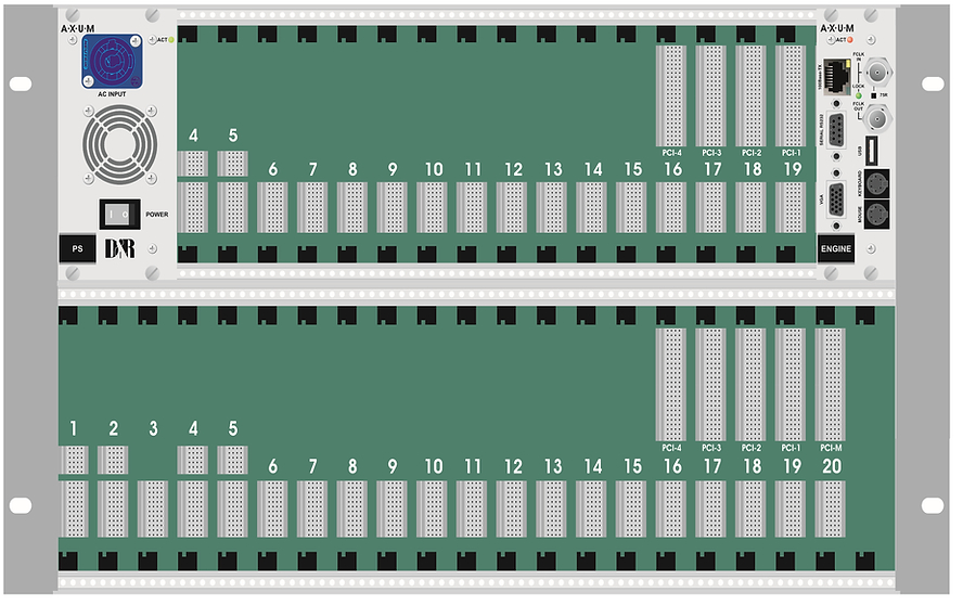 RACK TWO 19" Rack 2x 3HE + Backplane for 40 I/O card/slot positions