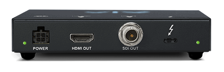 4K/UHD/HD 12G-SDI and HDMI 2.0 output device over Thunderbolt 3 port.