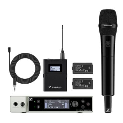 Digital wireless lavalier/handheld set. Includes (1) EW-DX EM 2 receiver, (1) SKM-S handheld transmitter, (1) EW-DK SK bodypack transmitter, (1) MKE 2 lavalier, (1) MMD 835 capsule and (2) BA 70 batteries, frequency range: Q1-9 (470.2 - 550 MHz)