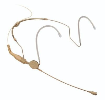 Neckband microphone, omnidirectional, MKE platinum, connection cable, 1.6m, 3.5mm EW jack, beige