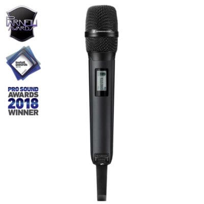 Hand-held transmitter, digital, LR mode, AES 256, black, including microphone bracket, frequency: 630-718 MHz