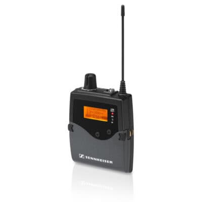 Bodypack receiver, HDX, adaptive diversity, stereo, charging contacts, 2x Mignon, includes earpiece IE 4, 558-626 MHz