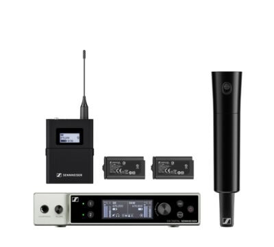 Digital wireless base set. Includes (1) EW-DX EM 2 receiver, (1) EW-DK SKM-S transmitter, (1) EW-DX bodypack transmitter and (2) BA 70 batteries, frequency range: R1-9 (520 - 607.8 MHz)