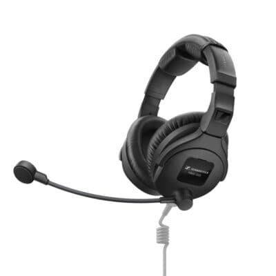 closed-back circumaural broadcast headset for backstage communication, switchable ActiveGard© limiting technology, super-cardioid, dynamic microphone, cable not included