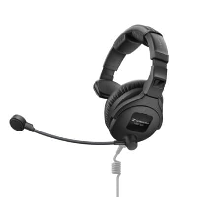 closed-back circumaural broadcast headset for backstage communication, switchable ActiveGard© limiting technology, single sided, super-cardioid, dynamic microphone, cable not included